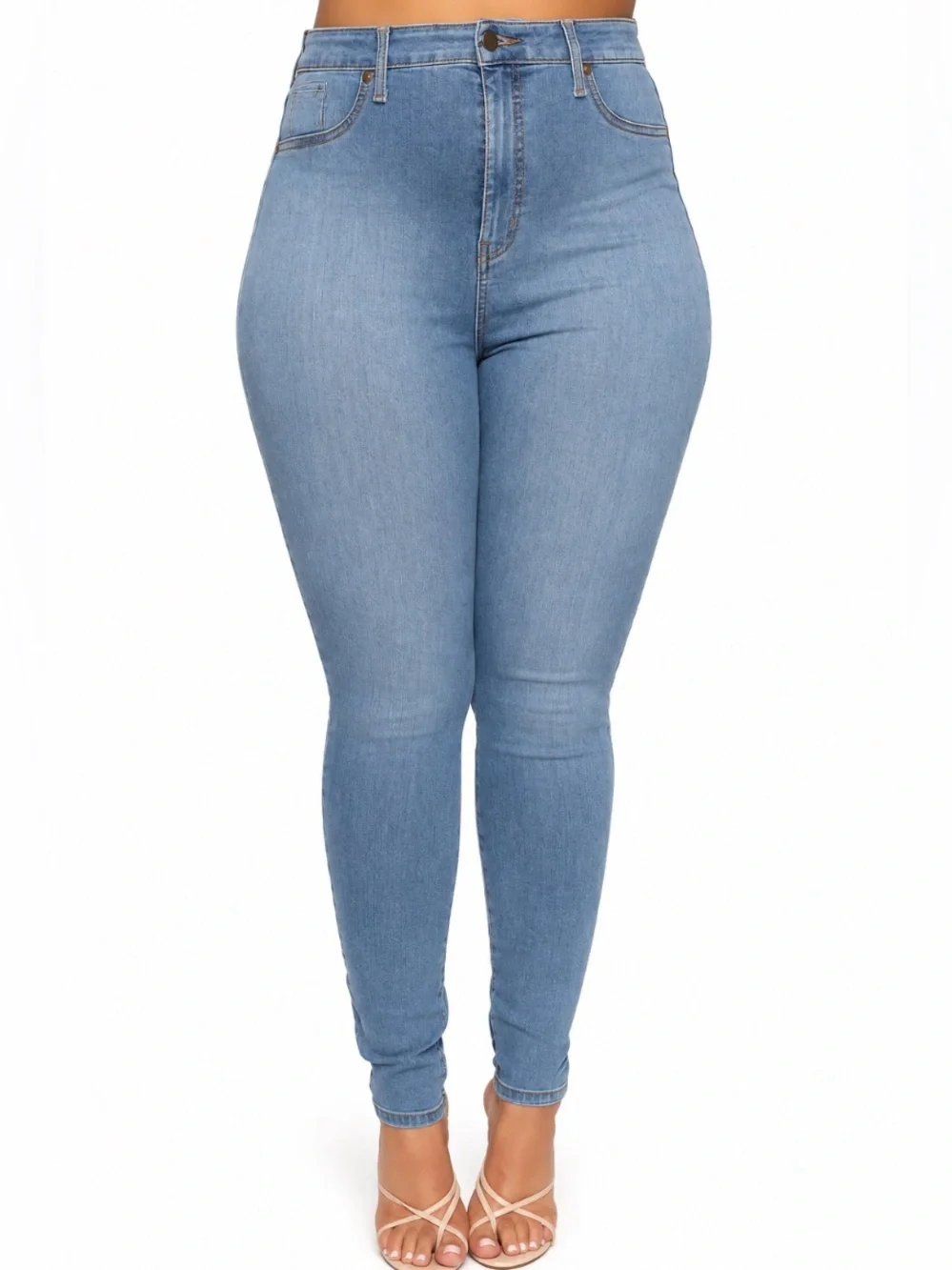 Fashion Nova • Stretchy • Light Blue • High-Rise • Skinny Jeans • Size 15
